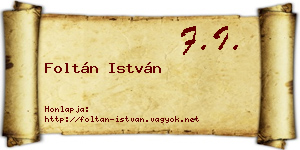 Foltán István névjegykártya